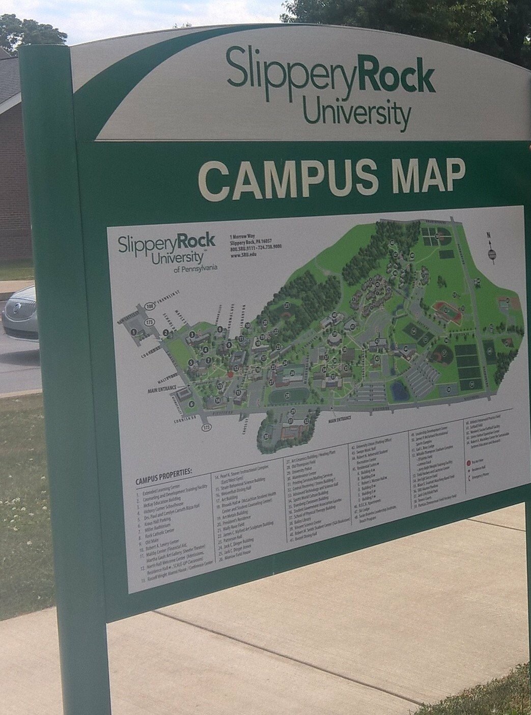 Slippery Rock University Campus Map - Map